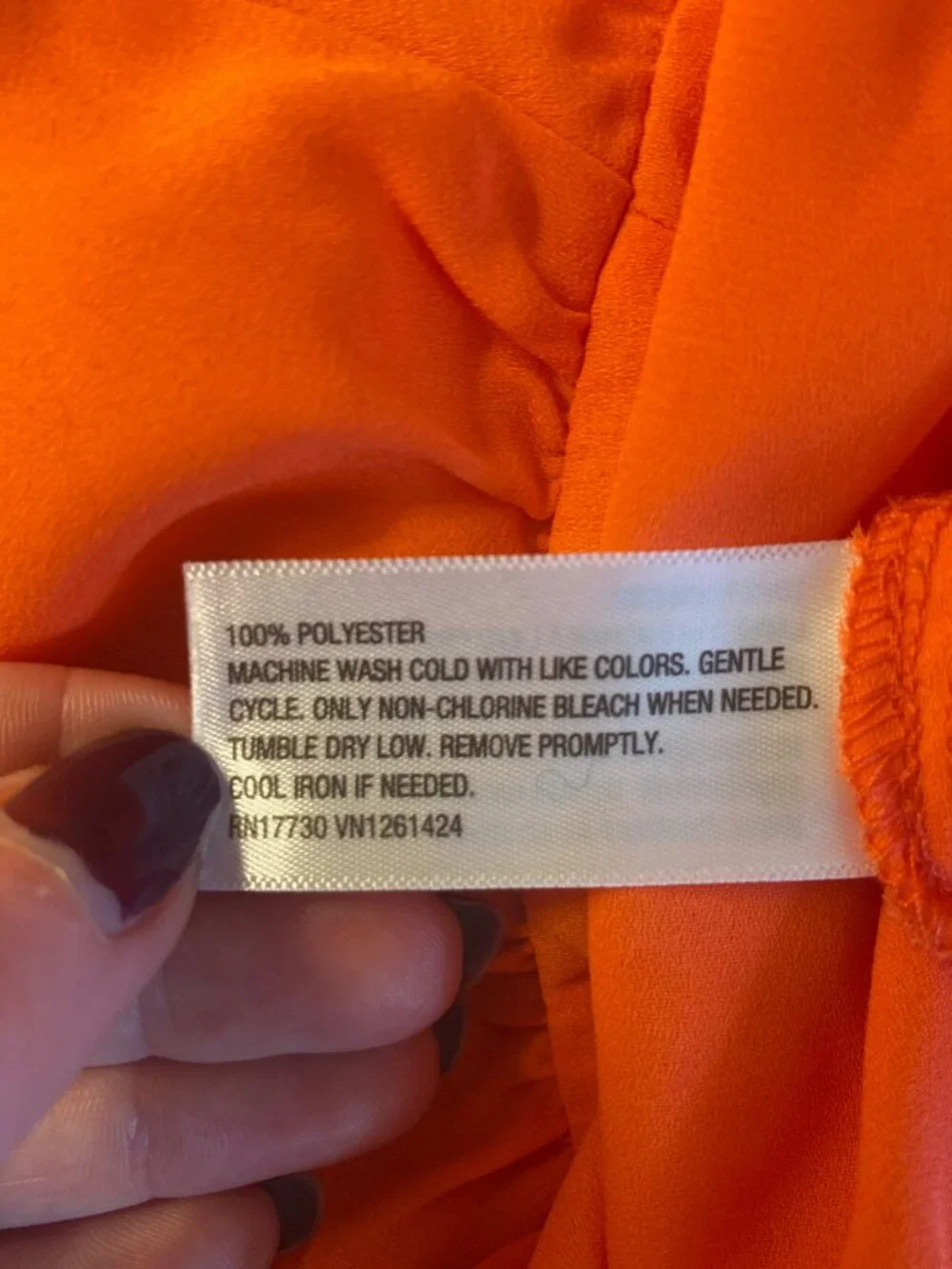 Xhilaration Orange Long Sleece V Neck Button Front Blouse
